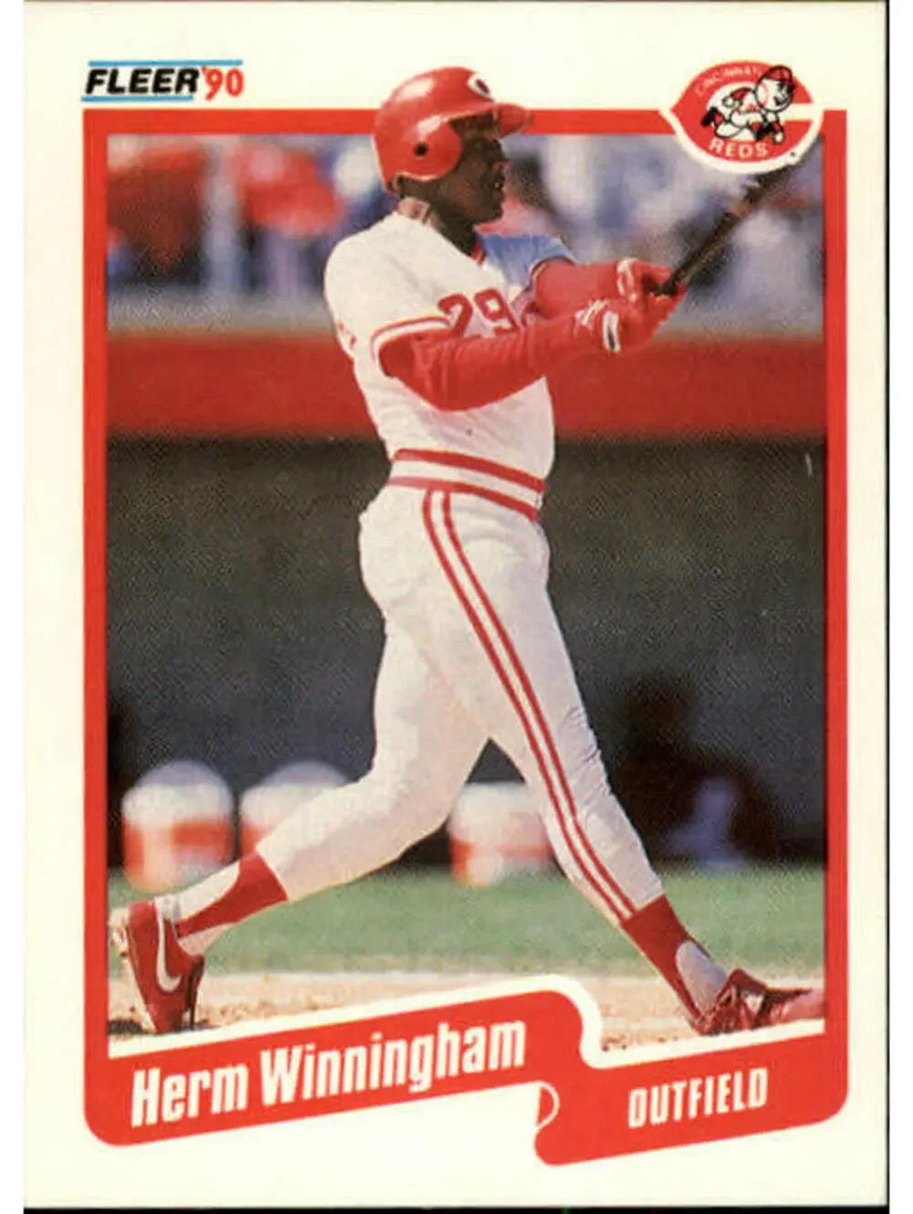 1990 Herm Winningham Fleer Baseball Card #435